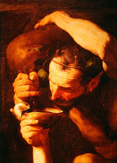 Drunken Silenus (detail) by Jusepe de Ribera